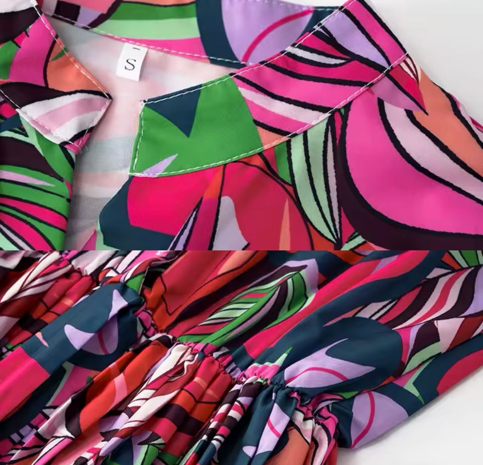 Mintlis mujer algodón licra vestido Mumbai, 4 estampados, tallas (36-48)