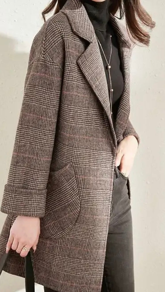 Mintlis mujer, lana 100%, chaqueta abrigo Katherine, talla (36-48) amplia hecha a mano (hand made)