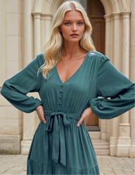 Mintlis mujer, algodón de crepe, vestido Guadalquivir, tallas (36-48)