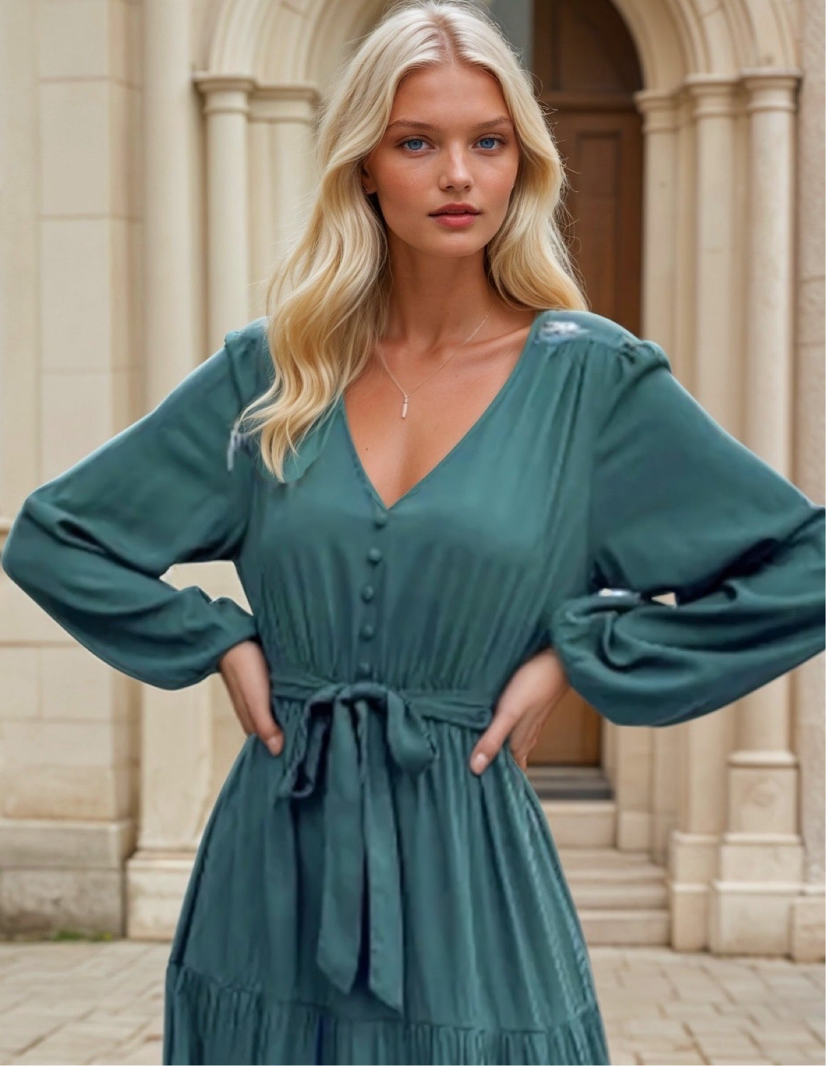 Mintlis mujer, algodón de crepe, vestido Guadalquivir, tallas (36-48)