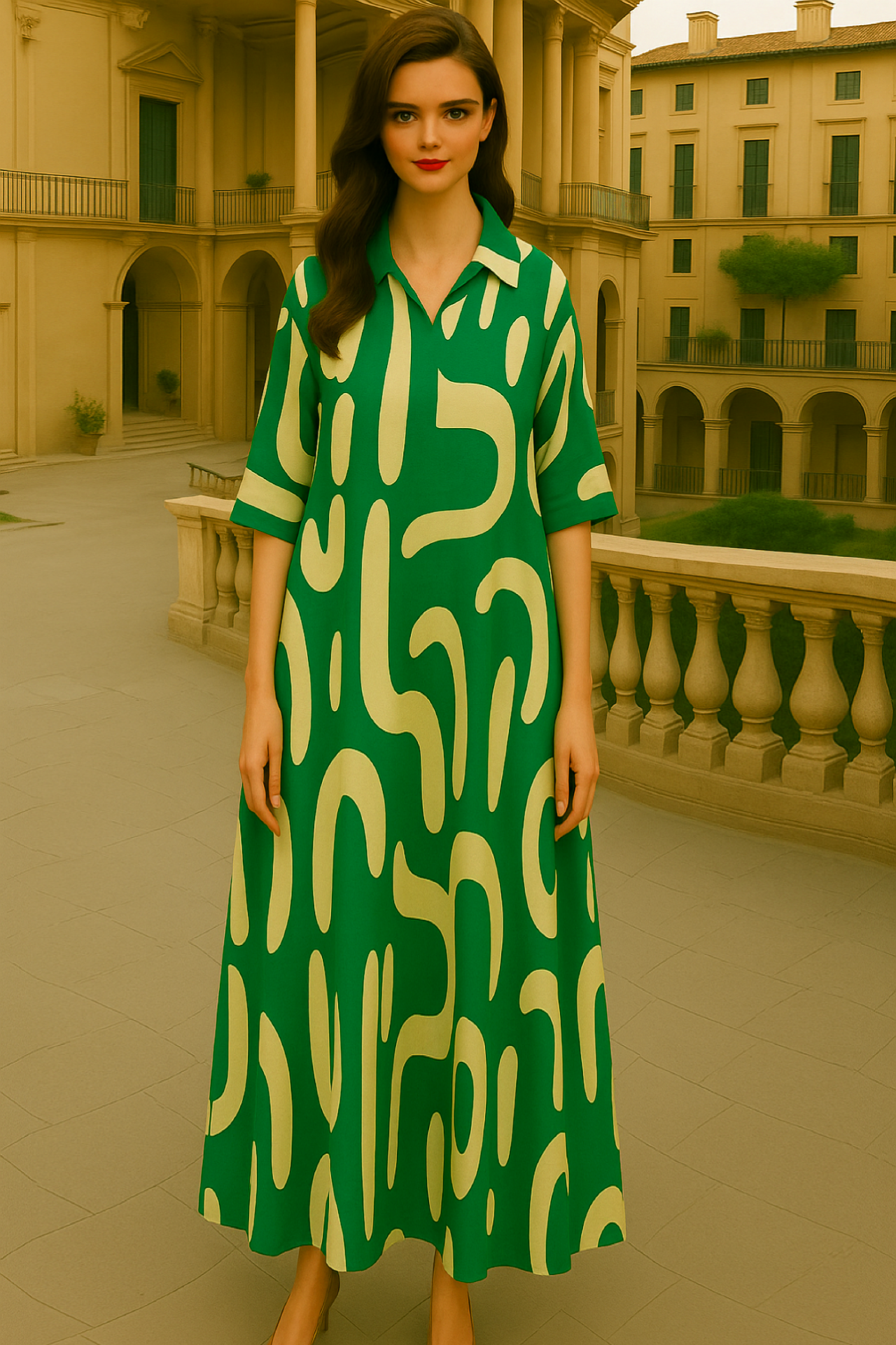 Vestido Safari ancho punto de algodón , 3 estampados, tallas (36-54)made in Oporto