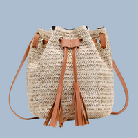 Bolso bandolera shopping bag Gabriela rafia, 3 colores