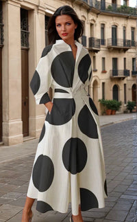 Mintlis mujer, algodón licra, vestido Triana lunares, tallas (36-52)