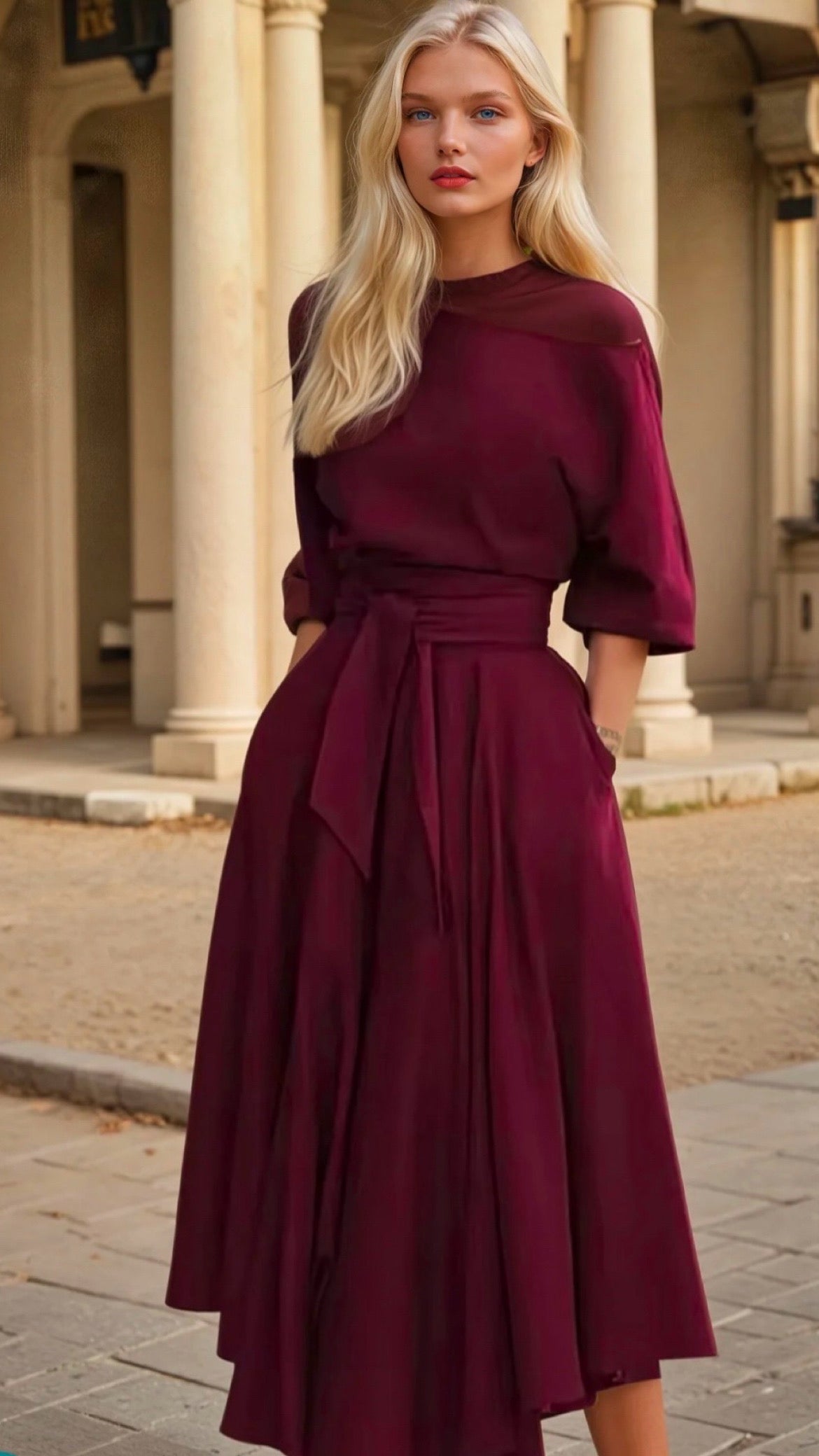 Mintlis mujer, vestido Verna algodón satinado, 3 colores, tallas (36-48)