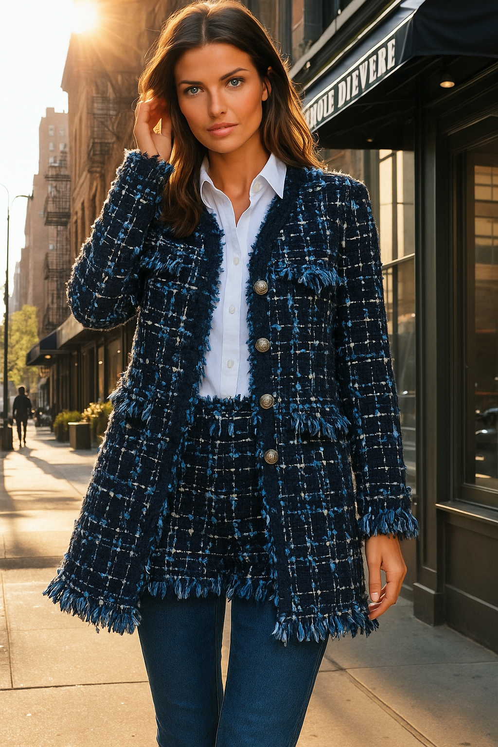 Roland long wool fringed shiny coat, sizes (40-52) one size