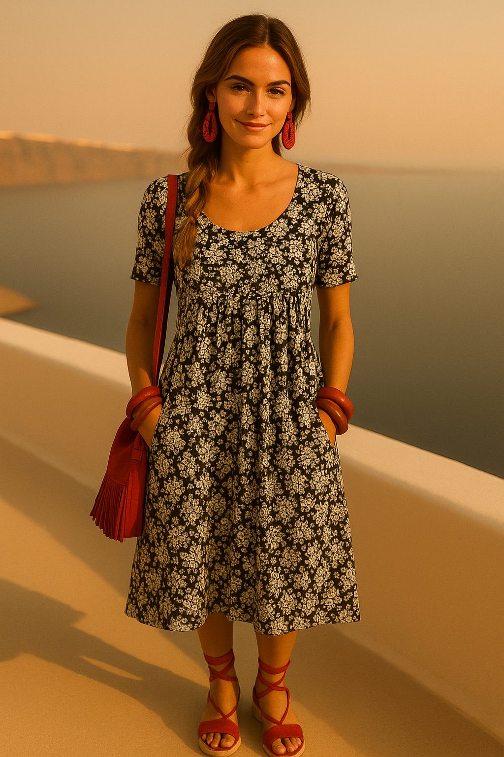 40% OFF East cotton knit dress, 6 prints, sizes (36-50)