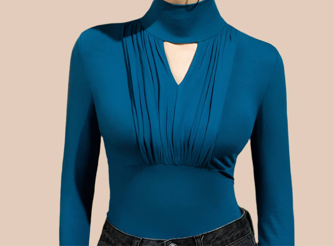 Claudia top in stretch cotton lycra elastane, 2 colors and 6 sizes