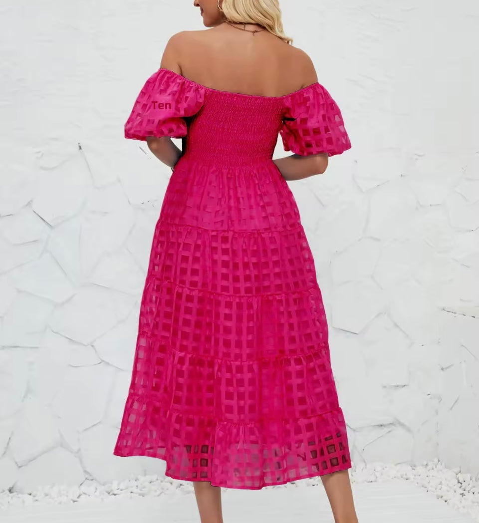 Elaine elastane stretch cotton honeycomb dress, 2 colours, 7 sizes (36-48)
