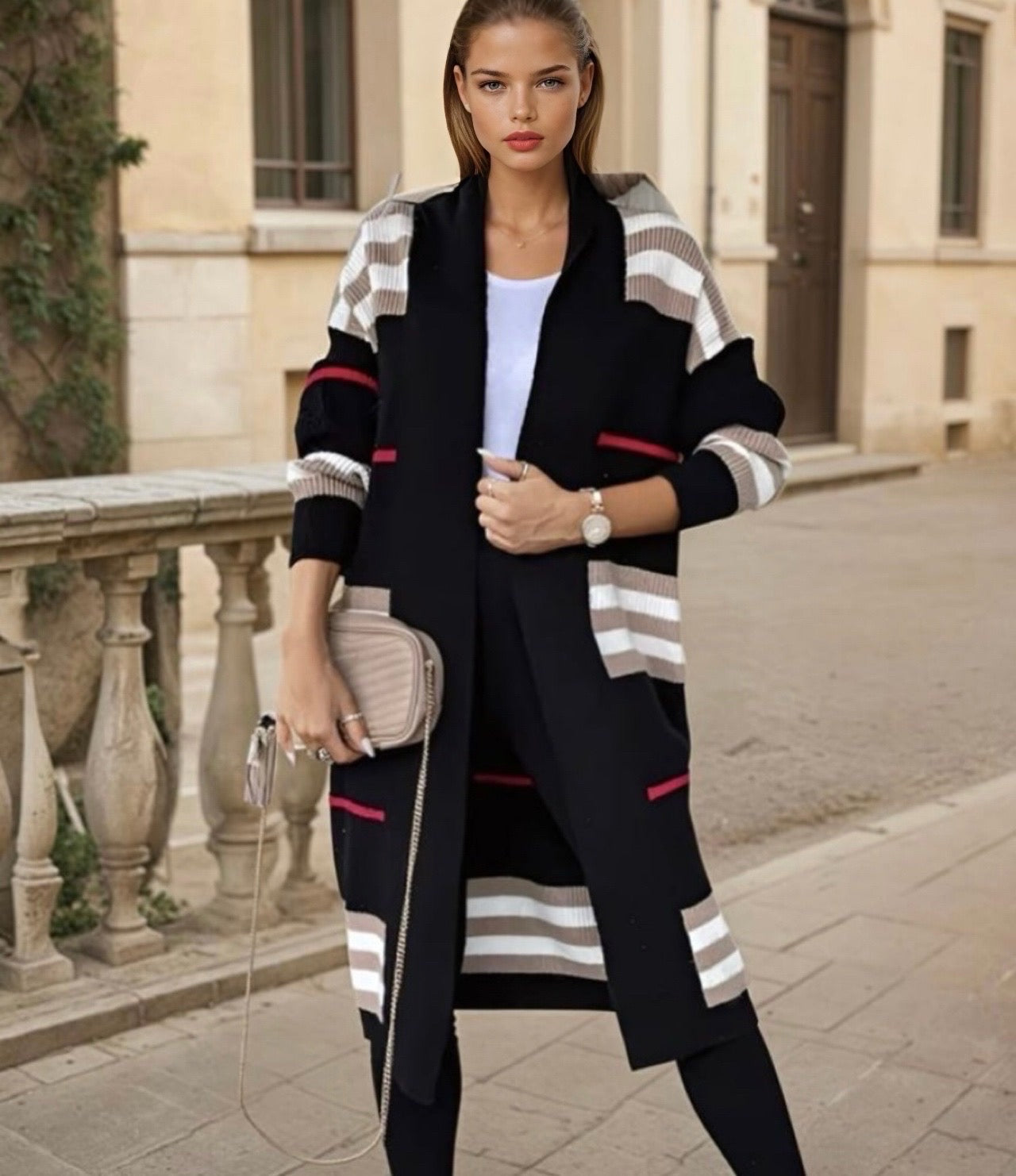 Redingote Hilary en fil de laine impressionnant, 4 couleurs, 5 tailles