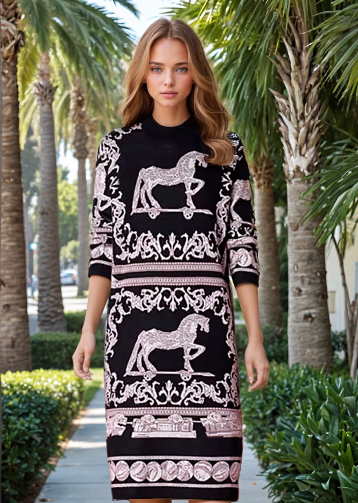 Mintlis mujer punto seda vestido Linda, tallas (36-48)