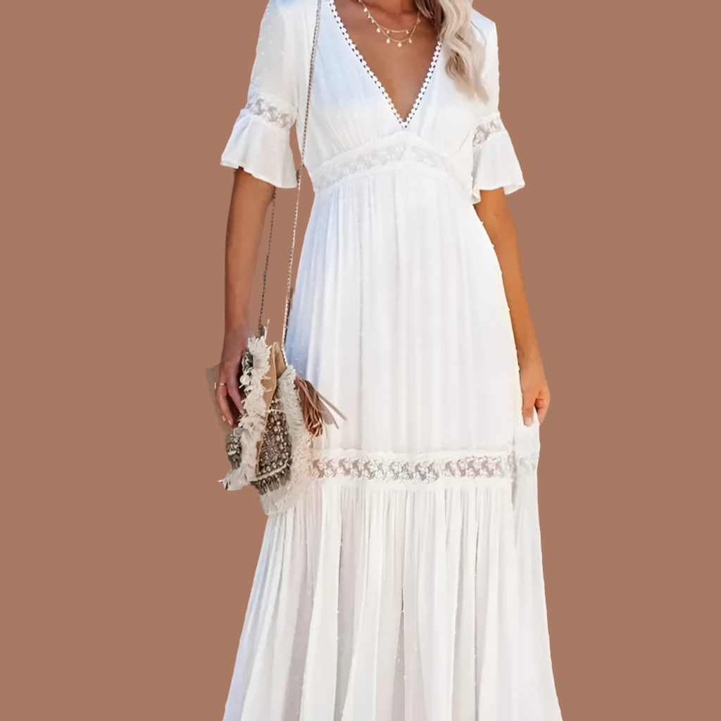 Vestido Catalina encaje de algodón, tallas (36-46)