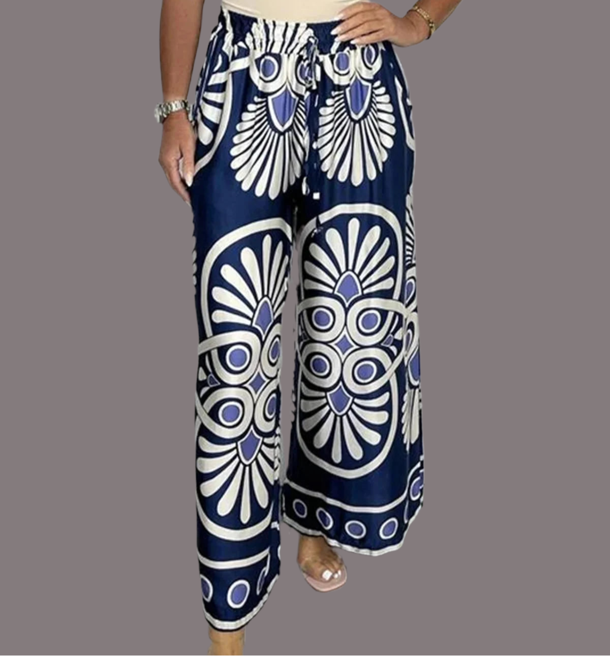 Pantalon Friday cintura elástico satinado, 5 colores, tallas (36-46)