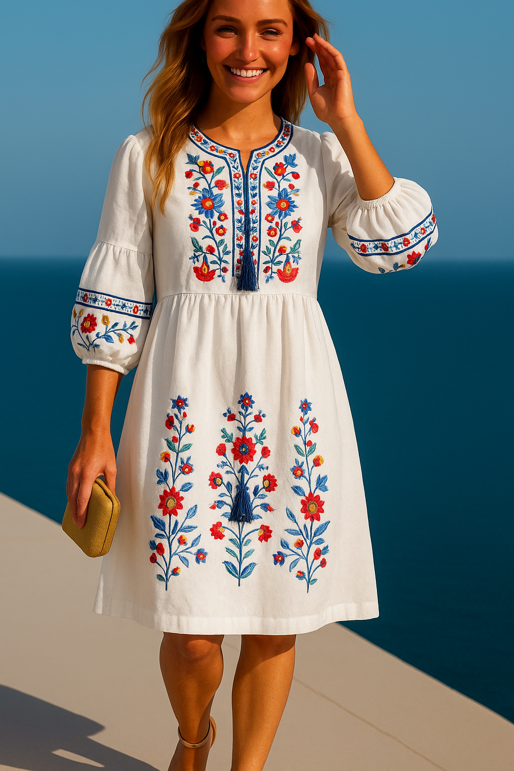 40% OFF Norman embroidered dress, 3 colors, sizes (36-46)