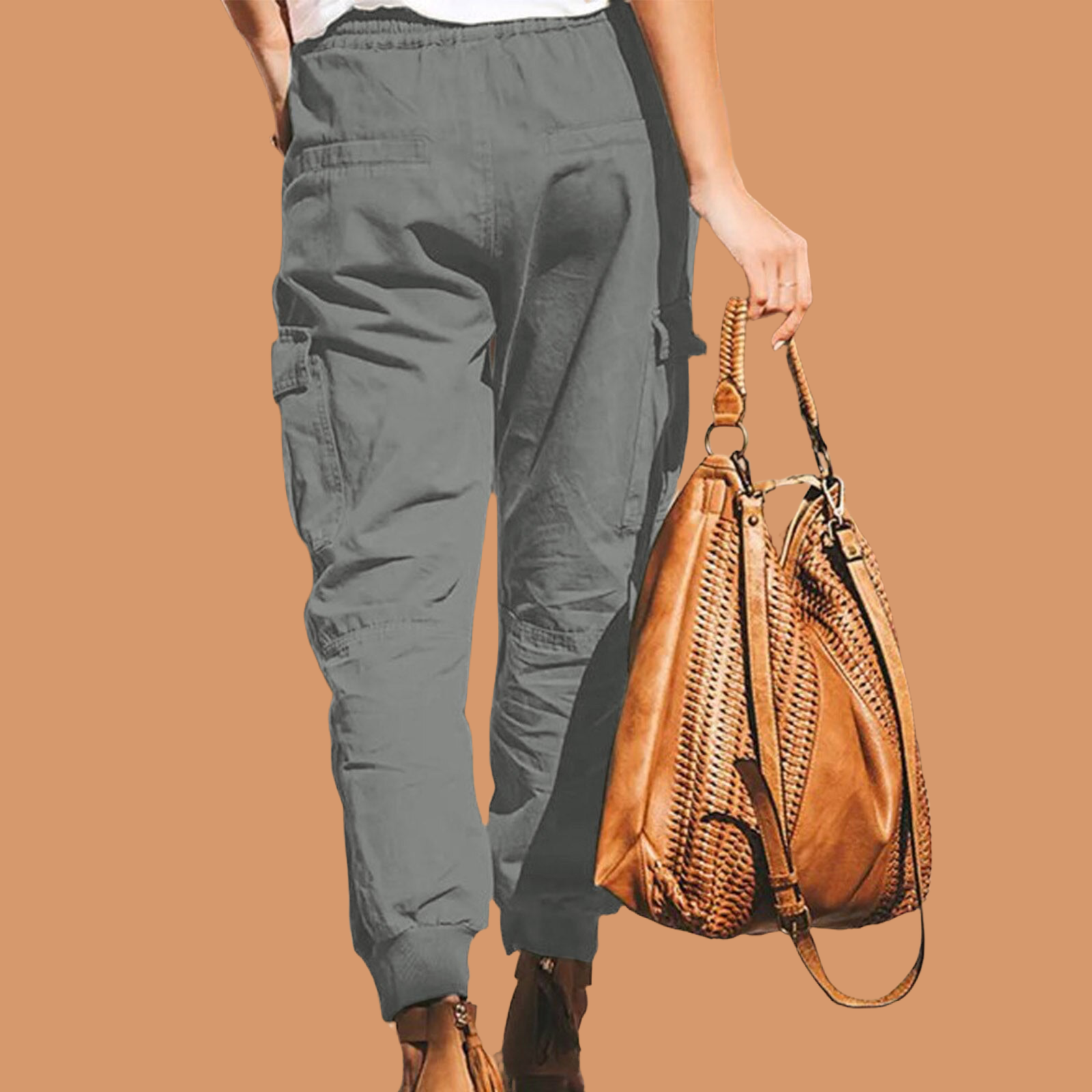 Pantalón Ginebra cargo algodón strech, elástico, 3 colores, tallas (36 hasta 50)