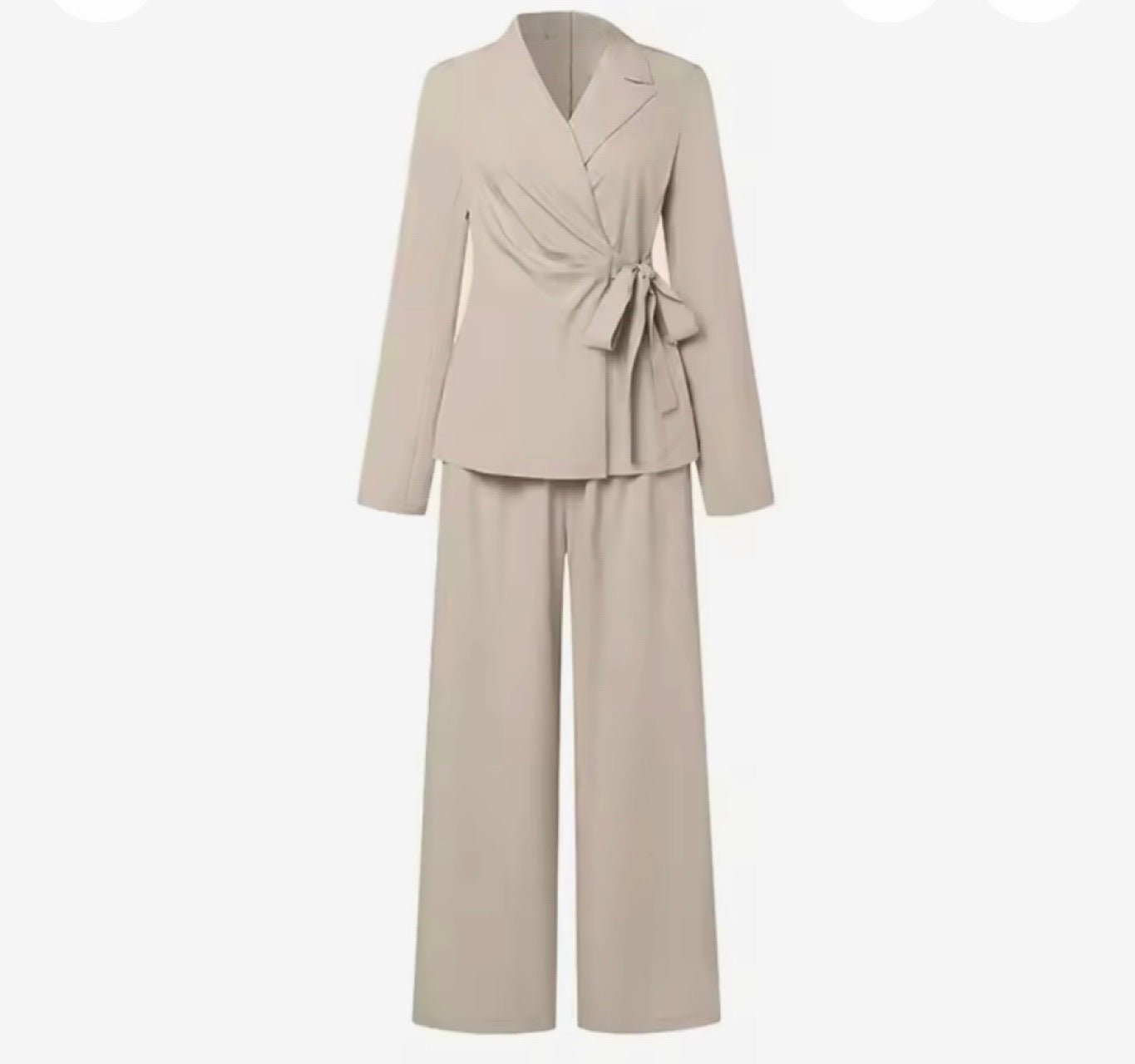 Mintlis mujer, algodón satinado con fajín Conjunto chaqueta y pantalón elástico Verona, 3 colores,tallas (36-50)