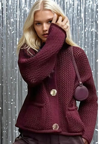 Mintlis mujer de crotchet cardigan Florence, 4 colores, tallas (36-46)