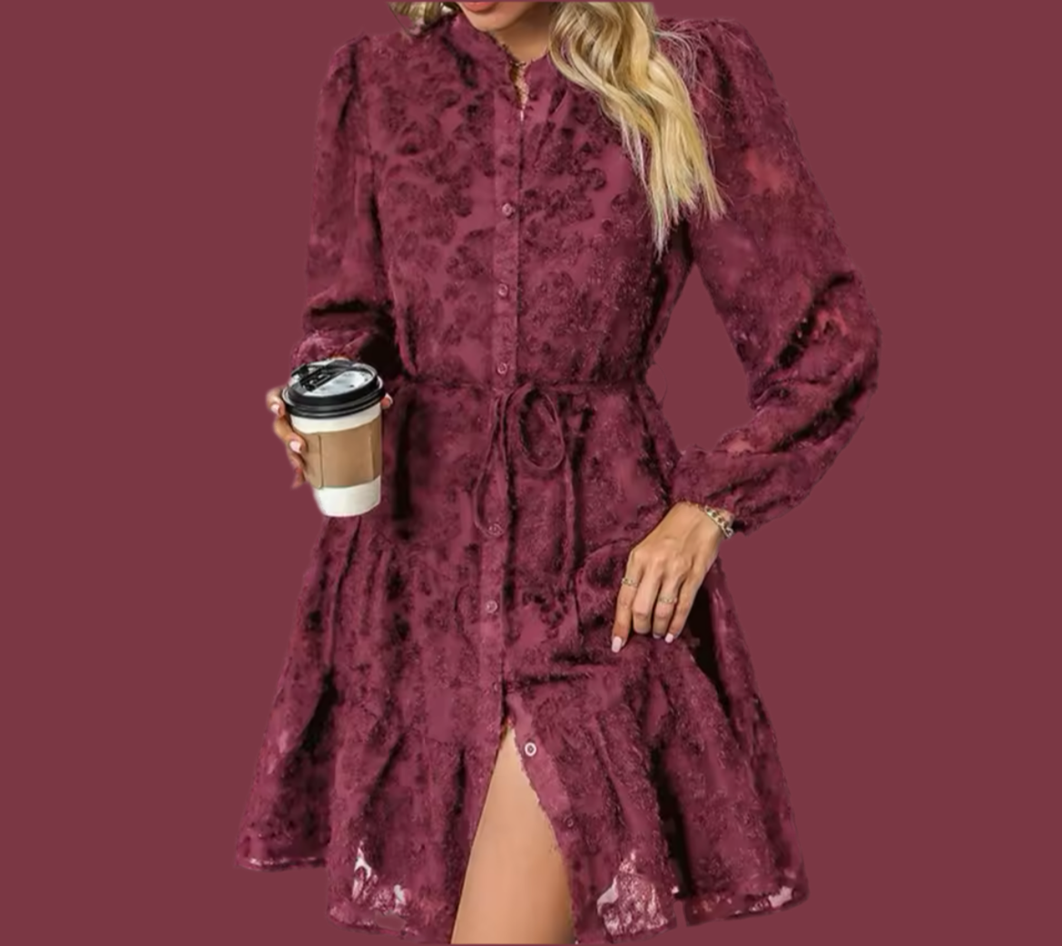 Mintlis mujer, algodón bordado camisero, vestido Jeremy, 4 colores, tallas (36-46)
