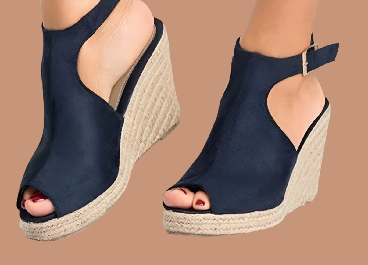 Sandalias cuñas Esparto Jimena , 6 colores, Made in Spain