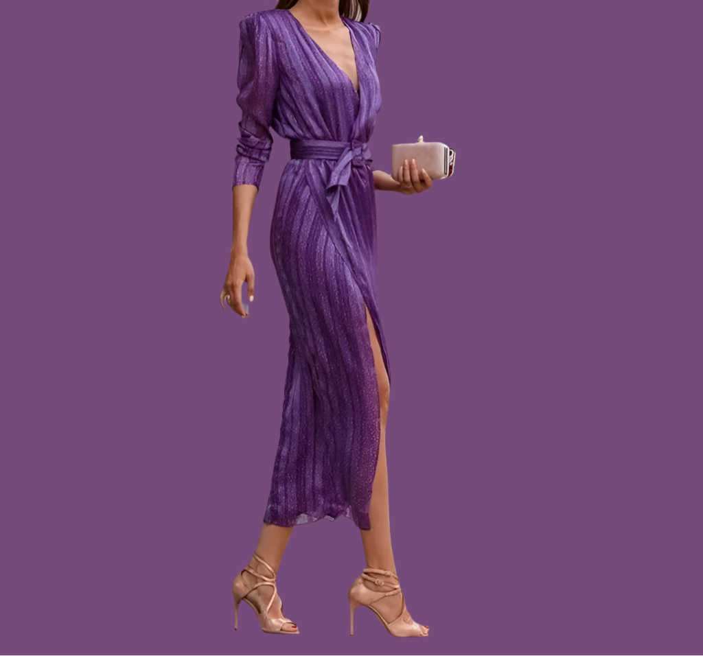 Mintlis mujer, gasa forrado, vestido Lavander, tallas (34-44)