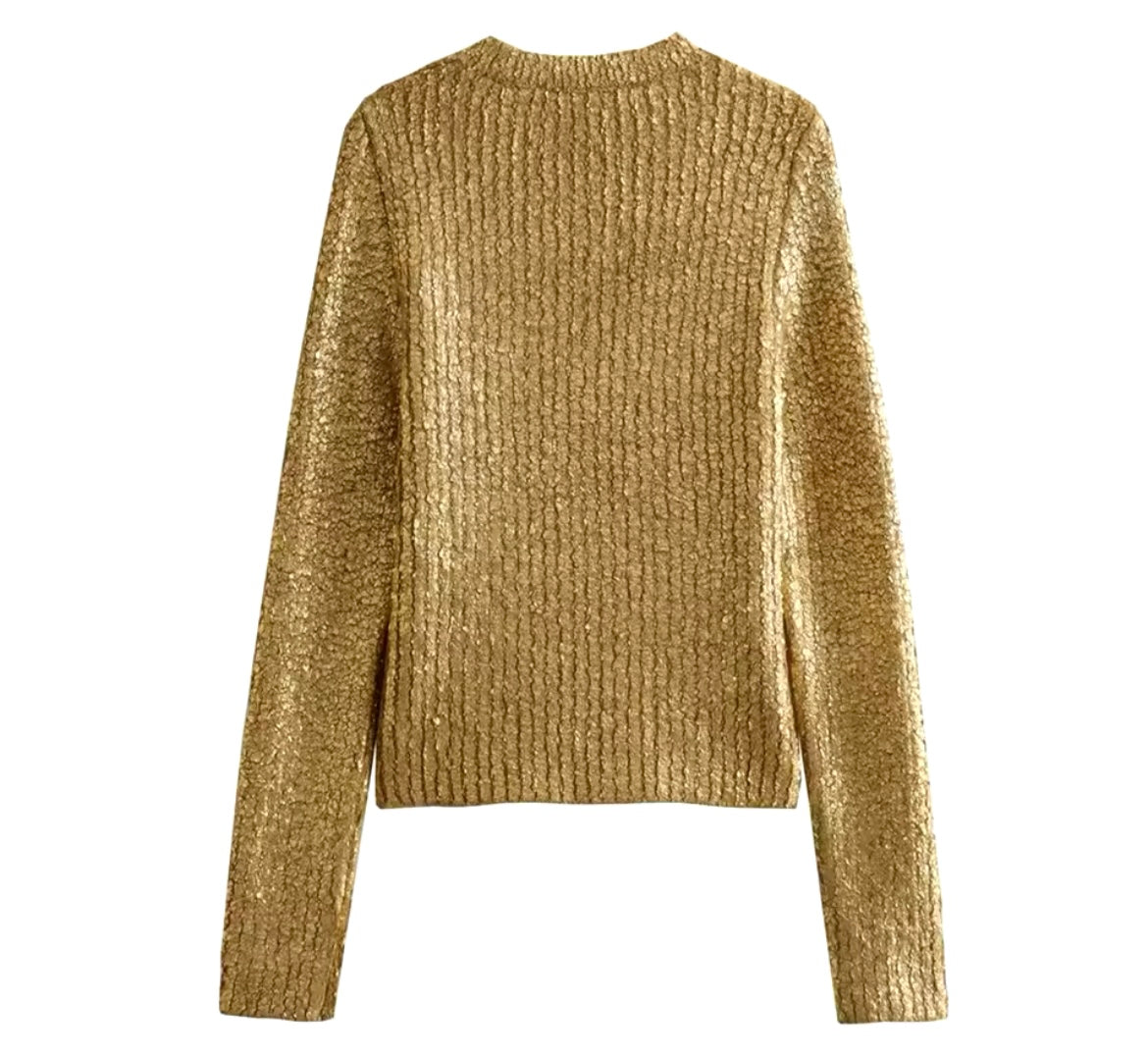 Mintlis mujer punto licra elastane brillo elegante , jersey Trazy, tallas (36-44)