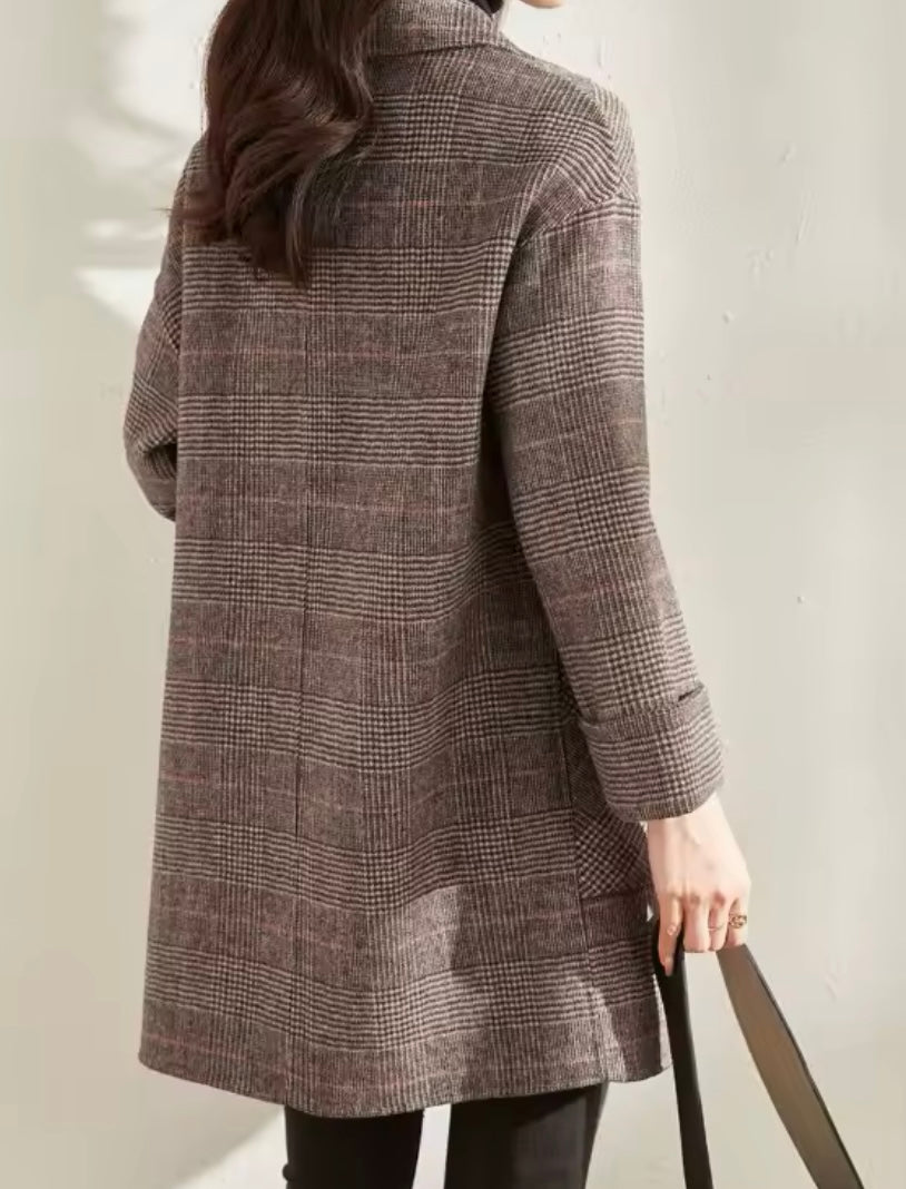 Mintlis mujer, lana 100%, chaqueta abrigo Katherine, talla (36-48) amplia hecha a mano (hand made)