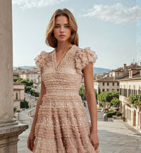 Mintlis women's lace dress Florence nude, sizes (36-46)