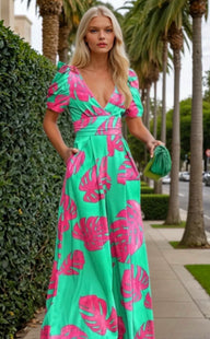 Mintlis mujer, algodón,mono Carole pantalón efecto vestido, 3 estampado, tallas (36-46)