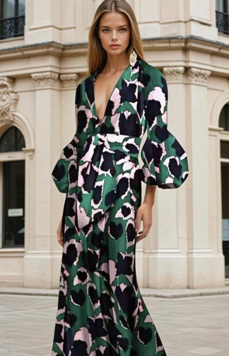 Mintlis mujer gasa vestido Tiffany verde, tallas (36-44)