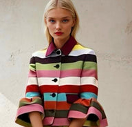 Chaqueta Venecia colores, manga tres cuartos, saten, 6 tallas de la 36-46, forro interior