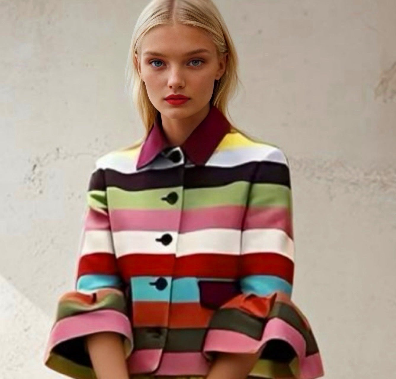 Chaqueta Venecia colores, manga tres cuartos, saten, 6 tallas de la 36-46, forro interior