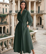 Mintlis mujer algodón licra goma trasera, vestido Modena verde botella, tallas (36-50)