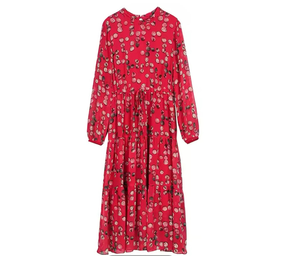 Mintlis mujer, gasa y seda estampado, 2 colores, vestido Attraction, tallas (36-48)