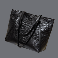 Bolso Cenicienta Crocodile piel negro