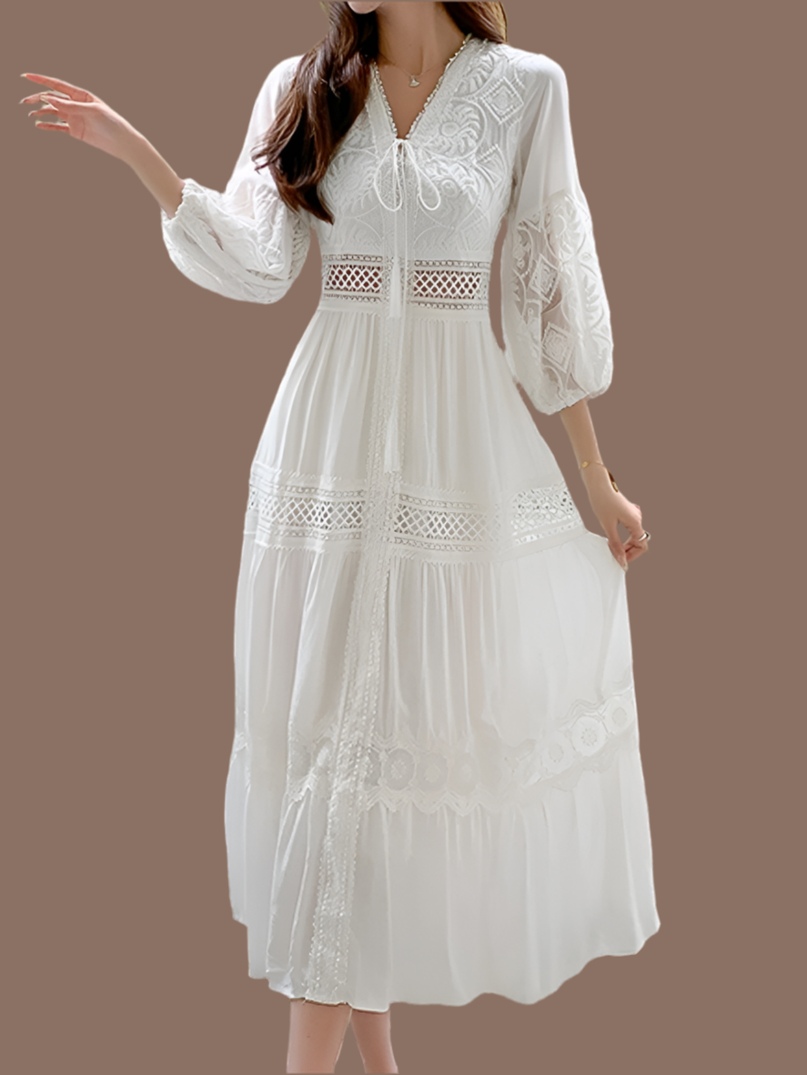 Jamaica cotton lace and embroidery dress, 5 sizes