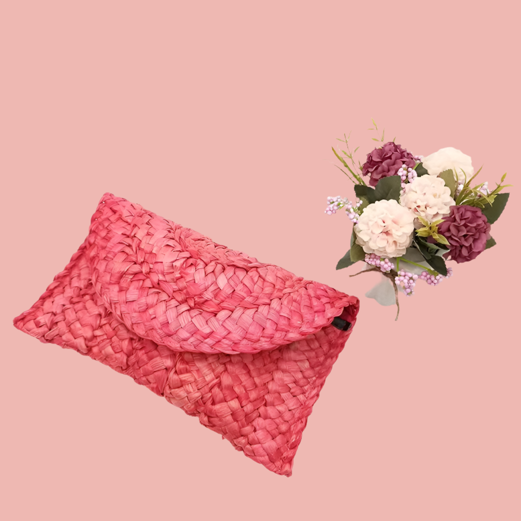 Clutch bag Lisbon de mano rafia sobre, 9 colores
