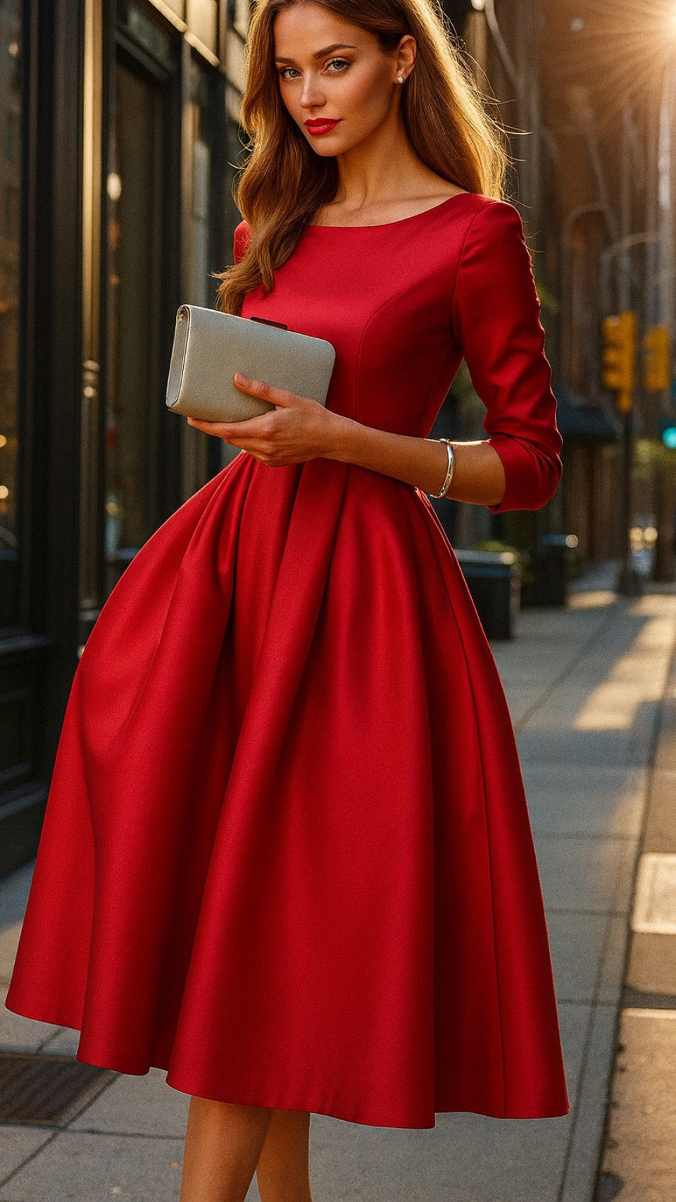 Dinastia dress, satin lycra elastane, 2 colors, sizes (36-48)