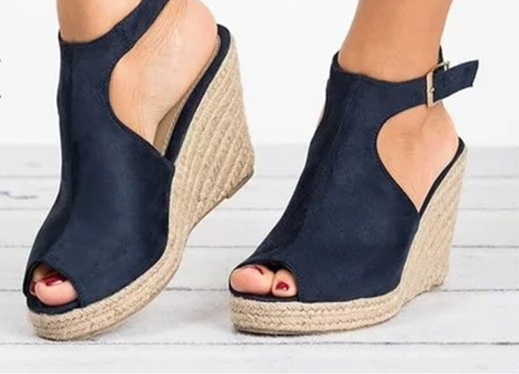 Sandalias cuñas Esparto Jimena , 6 colores, Made in Spain