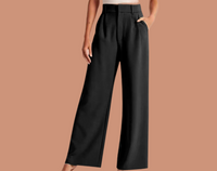 Rosemary stretch cotton lycra pants with elastic back waist, 4 colors, sizes (36-50)