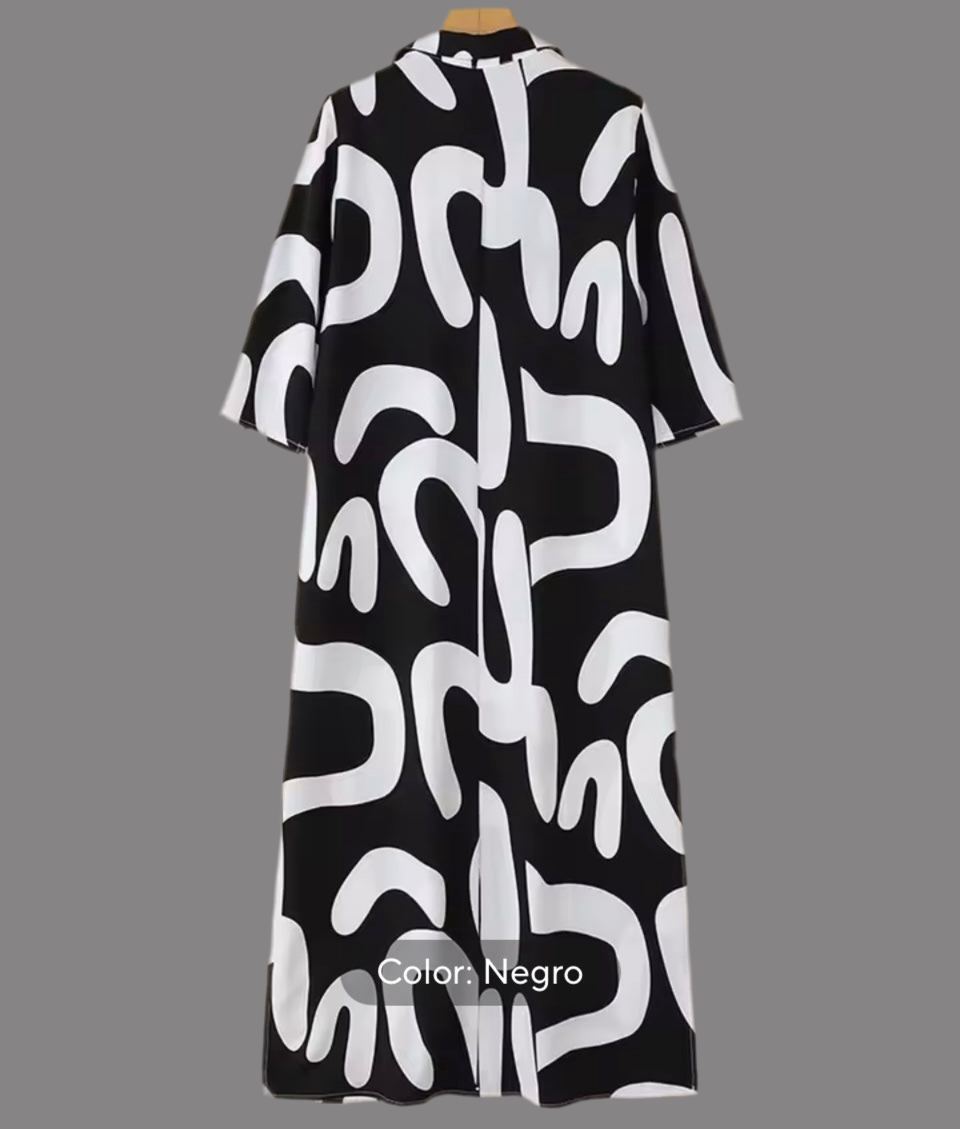 Vestido Safari ancho punto de algodón , 3 estampados, tallas (36-54)made in Oporto