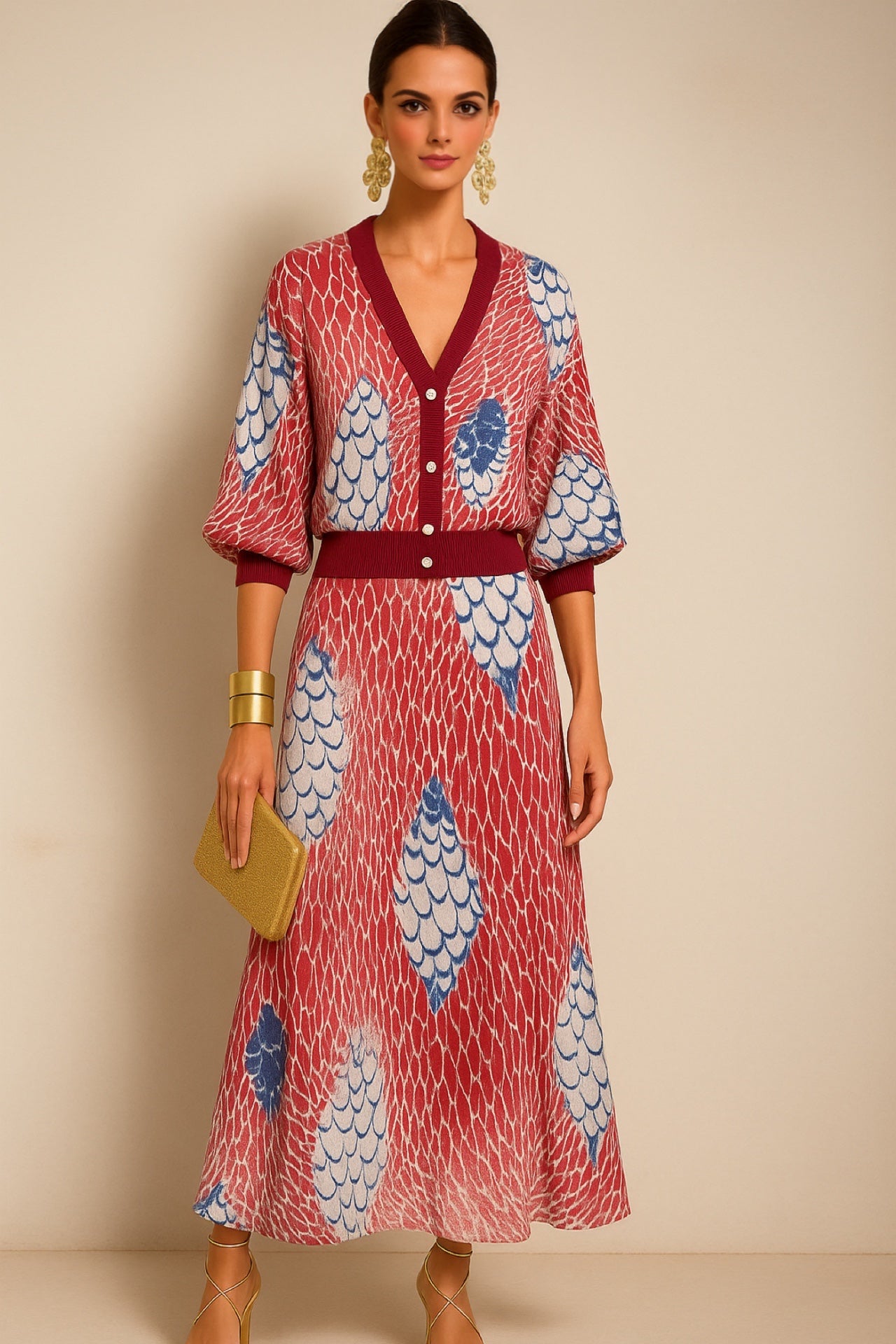Martha 2-in-1 stretch jacket and skirt set in shiny wool, 4 colors, size (36-44)