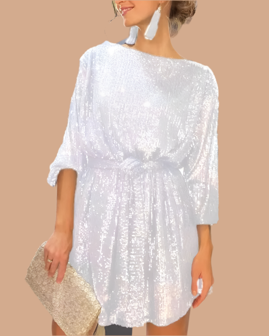 Mintlis mujer, glitter vestido Silvana lentejuelas,7 colores, tallas (36-44)
