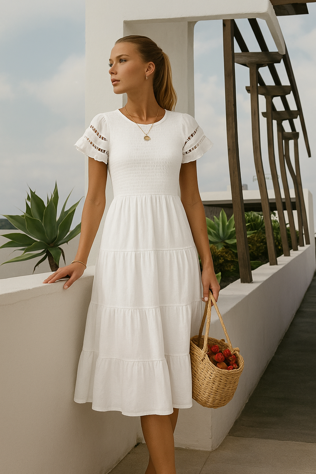 40% OFF cotton honeycomb dress Montealegre, 5 colors, sizes (36-50) made in Portugal