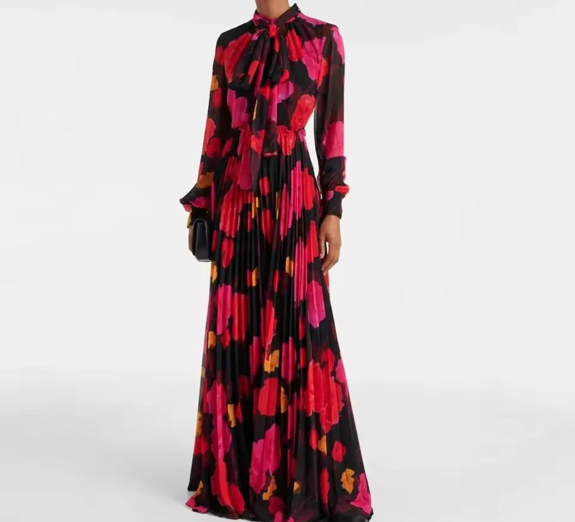 Mintlis mujer de gasa plisada, vestido Hilton, 2 colores, tallas (36-46) made in India