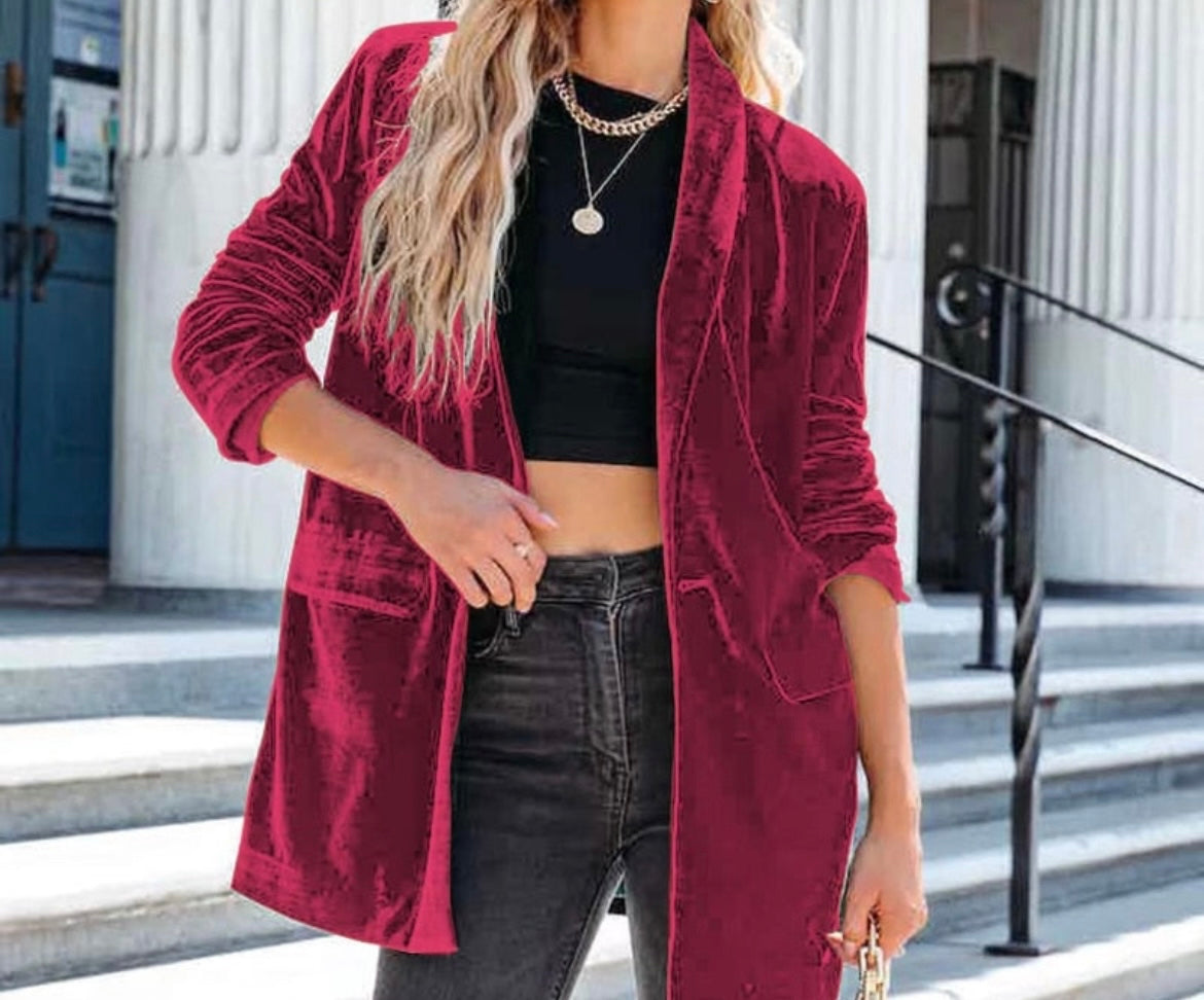 Veste en velours Ursula, 7 couleurs, 4 tailles
