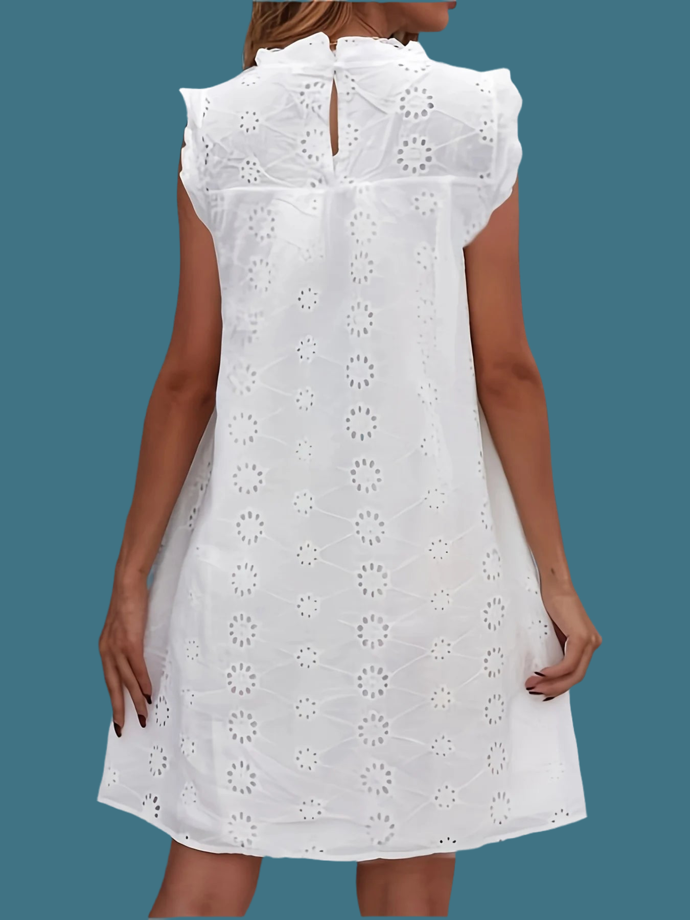 Vestido Carolina bordado brocado de algodón, 5 tallas (36-46)