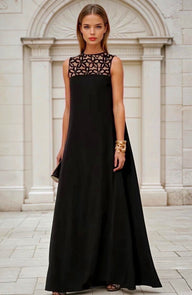 Vestido Cannes seda poliéster, red transparente,tallas (36-48)