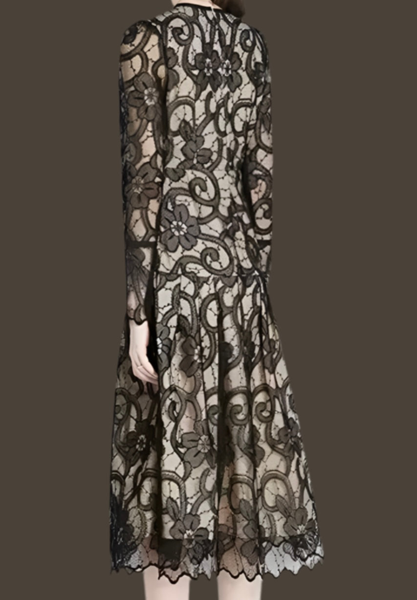 Mintlis mujer bordado,encaje, vestido Eugenia, tallas (36-46)
