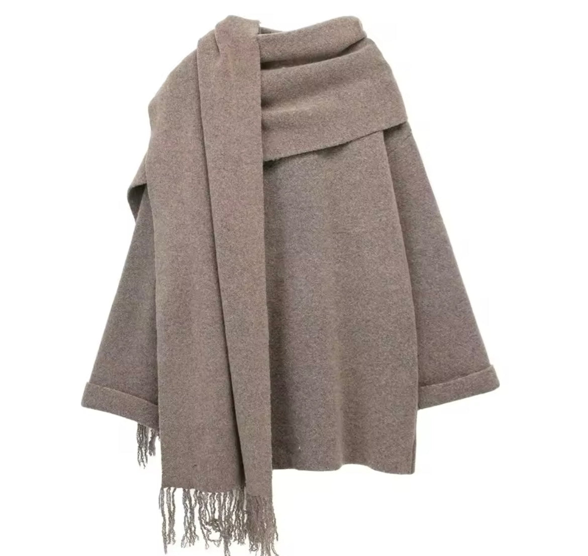Mintlis mujer, lana cashemira con bufanda, chaqueta Gabrielle, tallas (36-46)