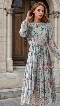 Mintlis mujer, gasa y seda estampado, 2 colores, vestido Attraction, tallas (36-48)