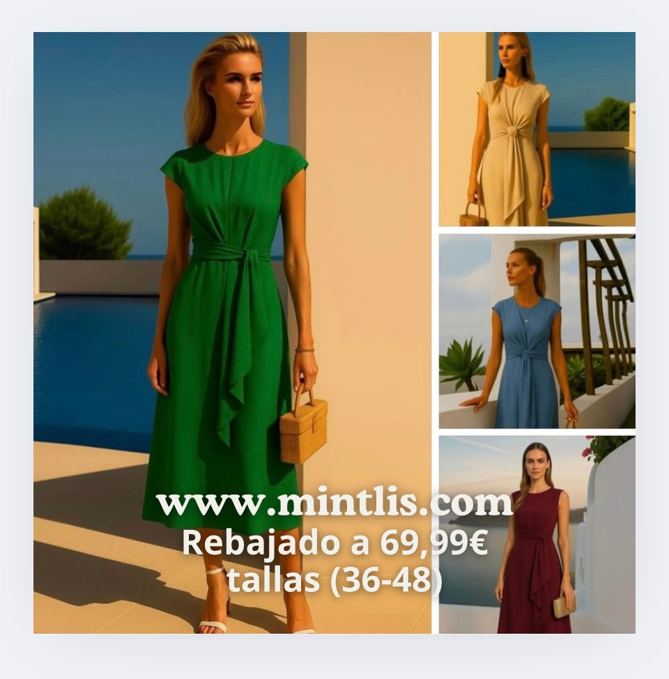 Angelica bow dress, 4 colors, sizes (36-50)